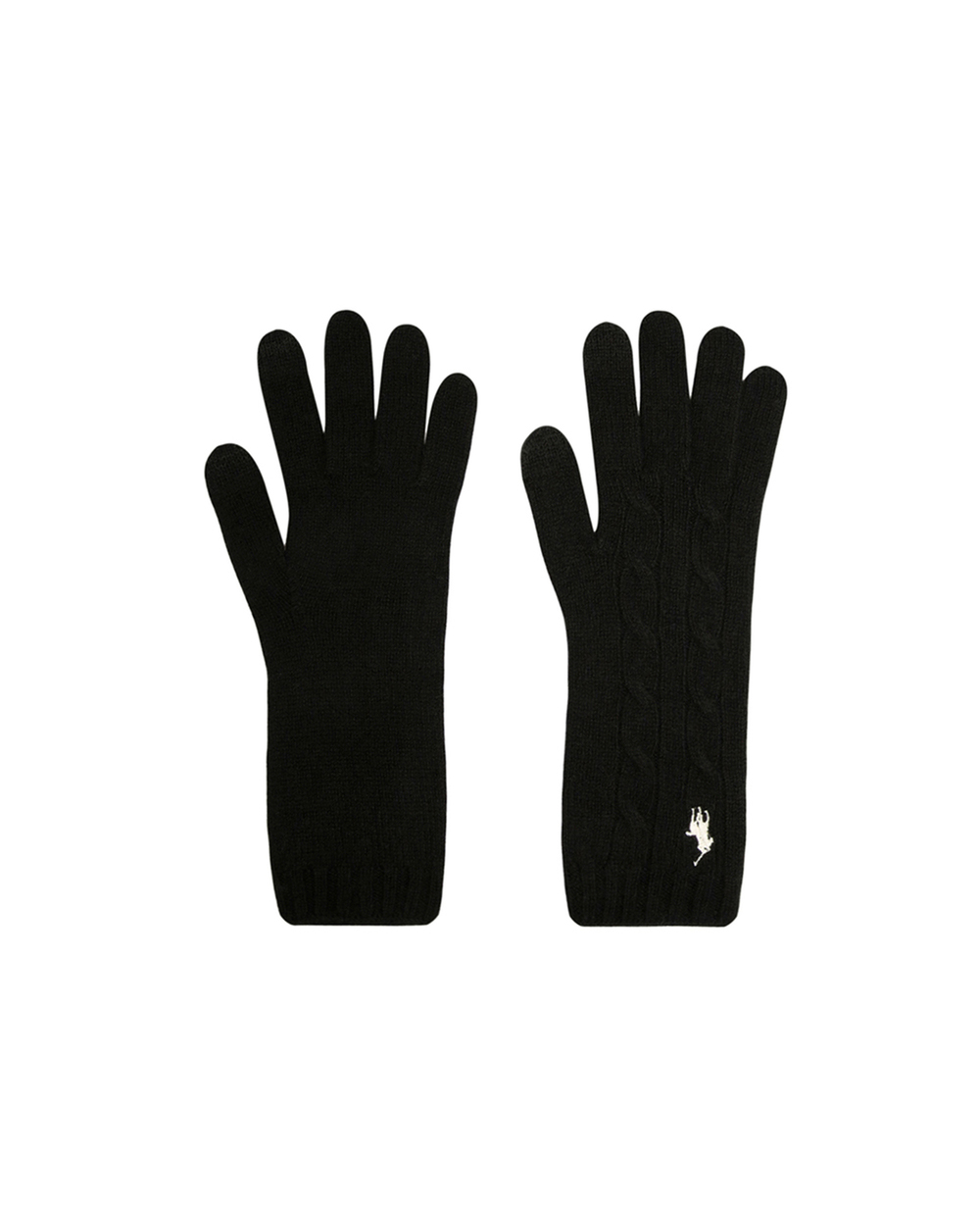 Вовняні рукавички Polo Ralph Lauren 455828812001, чорний колір • Купити в інтернет-магазині Kameron