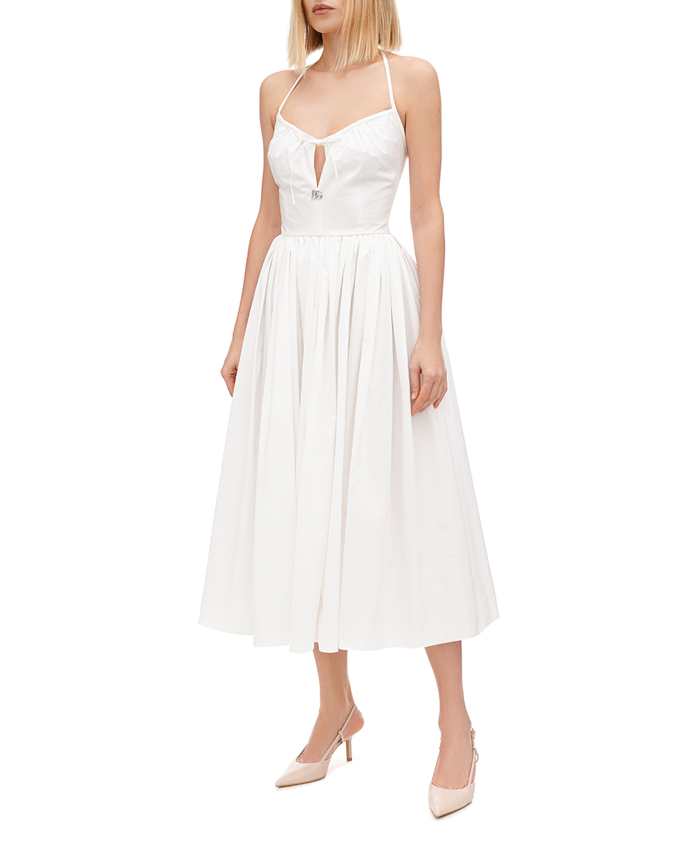 Платье Dolce&Gabbana F6ZQ6Z-FU5L5, белый цвет • Купить в интернет-магазине Kameron