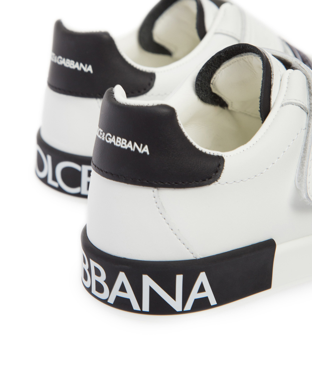 Детские кожаные сникеры Dolce&Gabbana Kids DA0786-AX176-L, белый цвет • Купить в интернет-магазине Kameron
