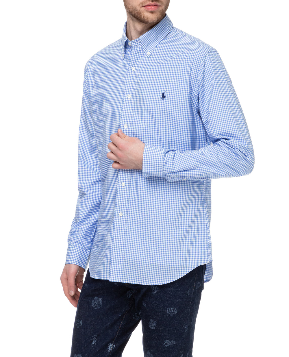Рубашка Polo Ralph Lauren 710705269001, голубой цвет • Купить в интернет-магазине Kameron