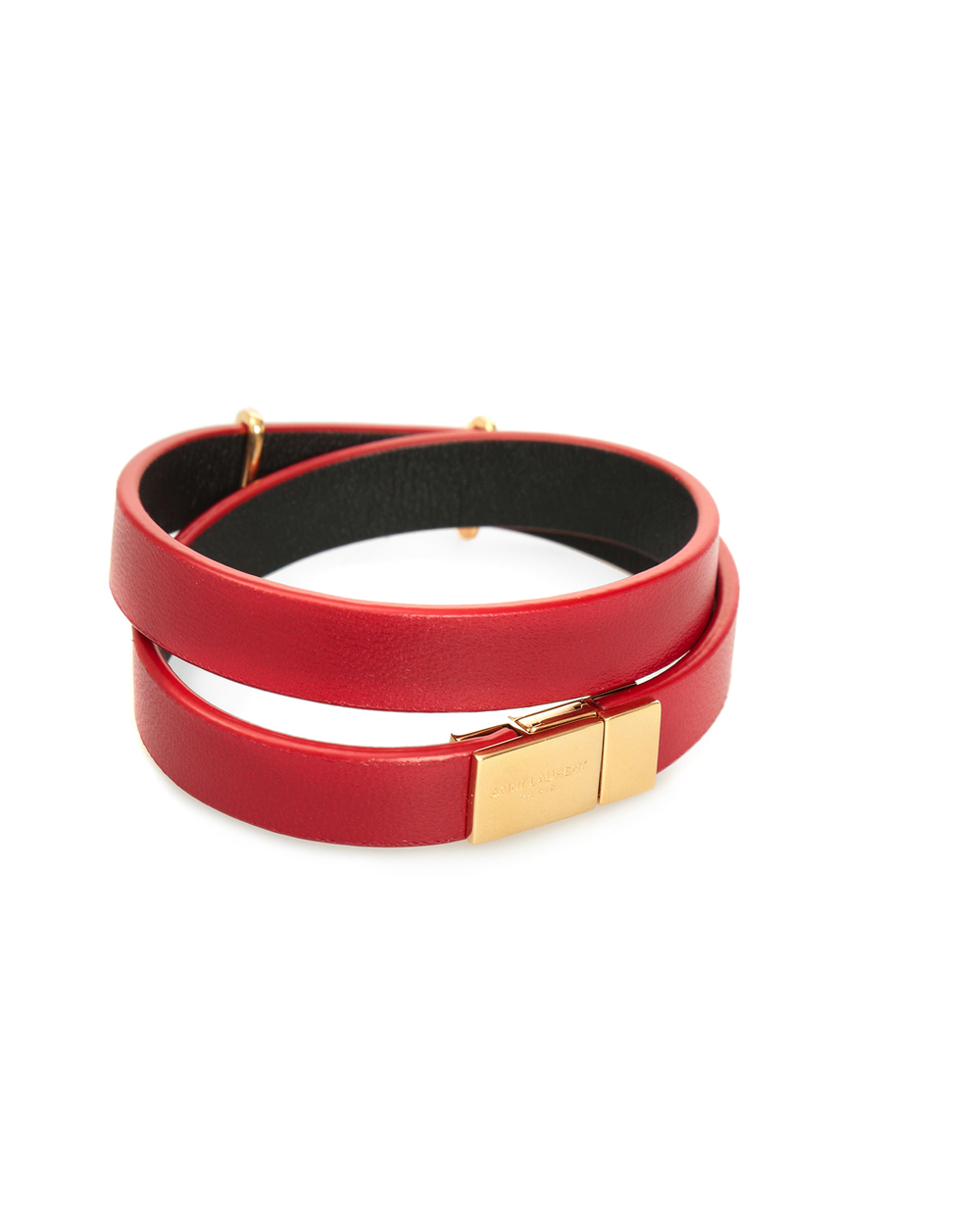 Шкіряний браслет Saint Laurent 646558-BL40J, красный колір • Купити в інтернет-магазині Kameron