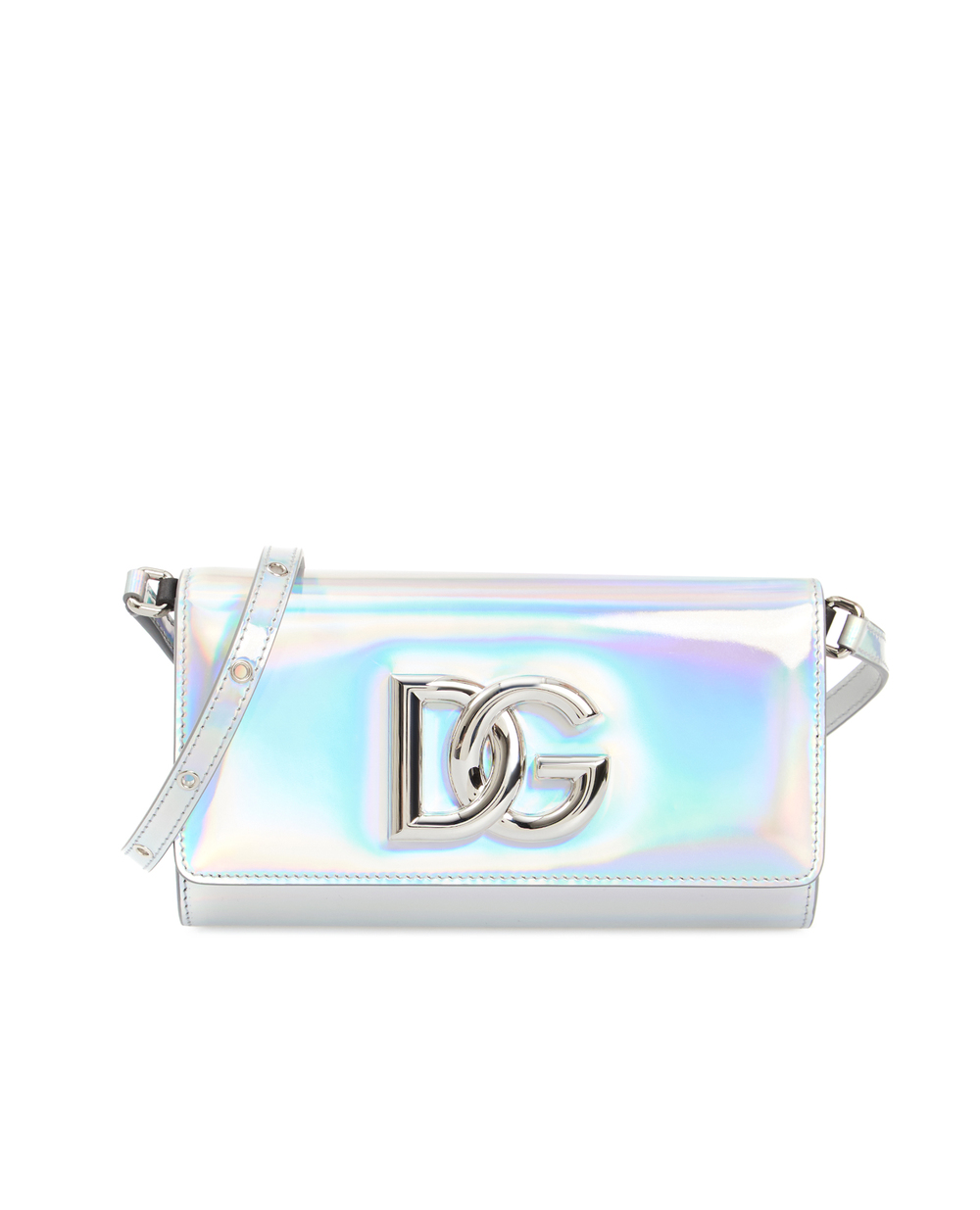 Кожаная сумка 3.5 Dolce&Gabbana BB7082-AQ495, серебряный цвет • Купить в интернет-магазине Kameron