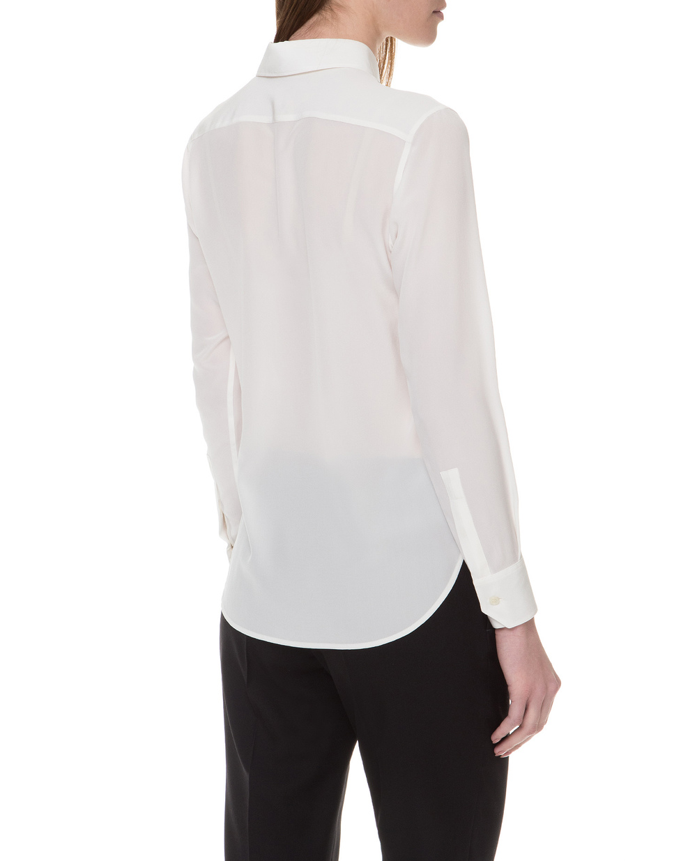 Шелковая блуза Saint Laurent 395733-Y100W-SS19, белый цвет • Купить в интернет-магазине Kameron