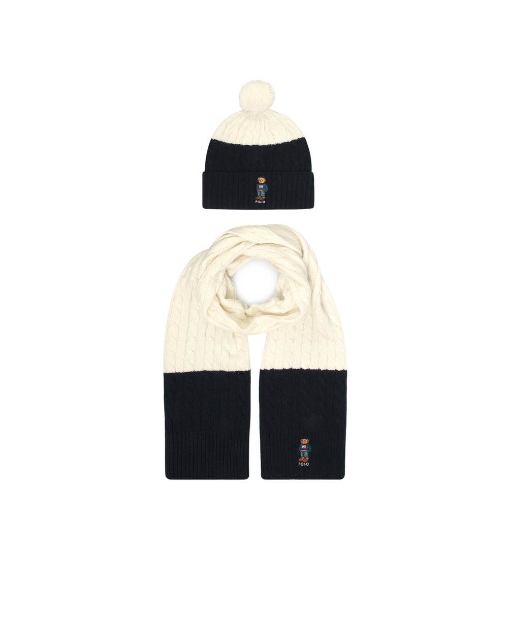 Подарунковий набір (шапка, шарф) Polo Ralph Lauren 455828344001, різнокольоровий колір • Купити в інтернет-магазині Kameron