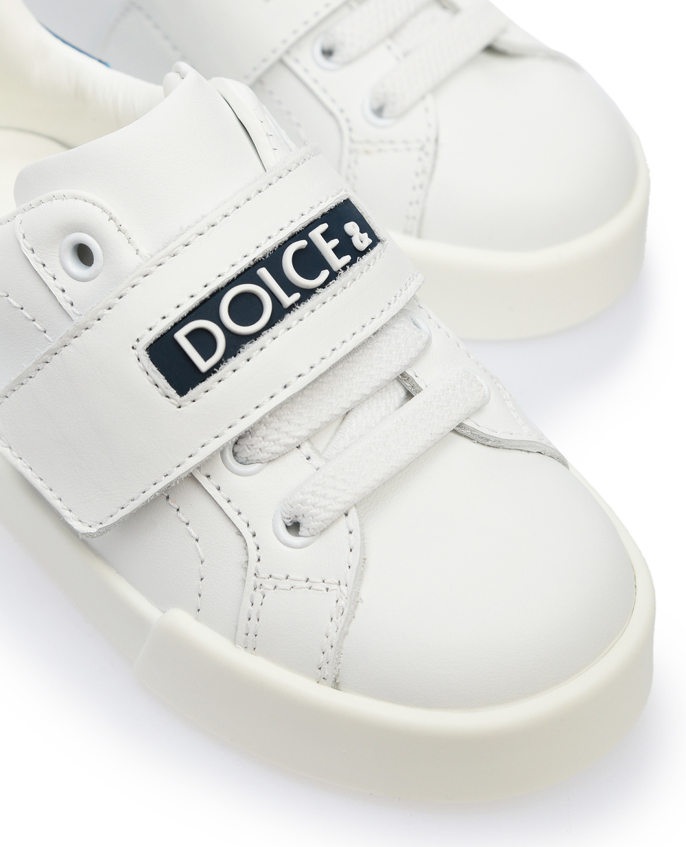 Кожаные сникеры Dolce&Gabbana Kids DN0122-A3444-S, белый цвет • Купить в интернет-магазине Kameron