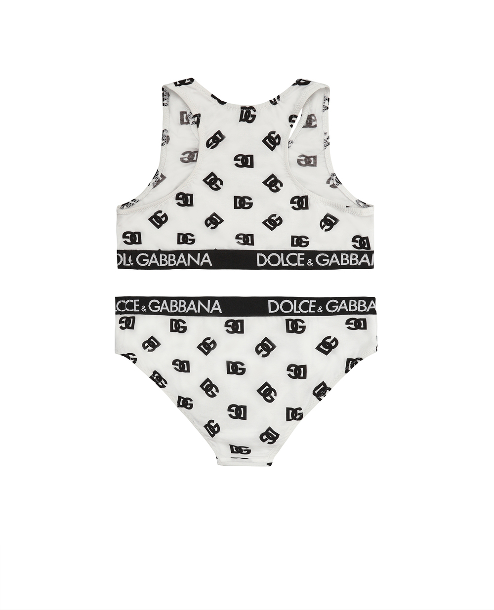 Детский комплект белья (топ, трусики) Dolce&Gabbana Kids L5J713-FSG3K, белый цвет • Купить в интернет-магазине Kameron