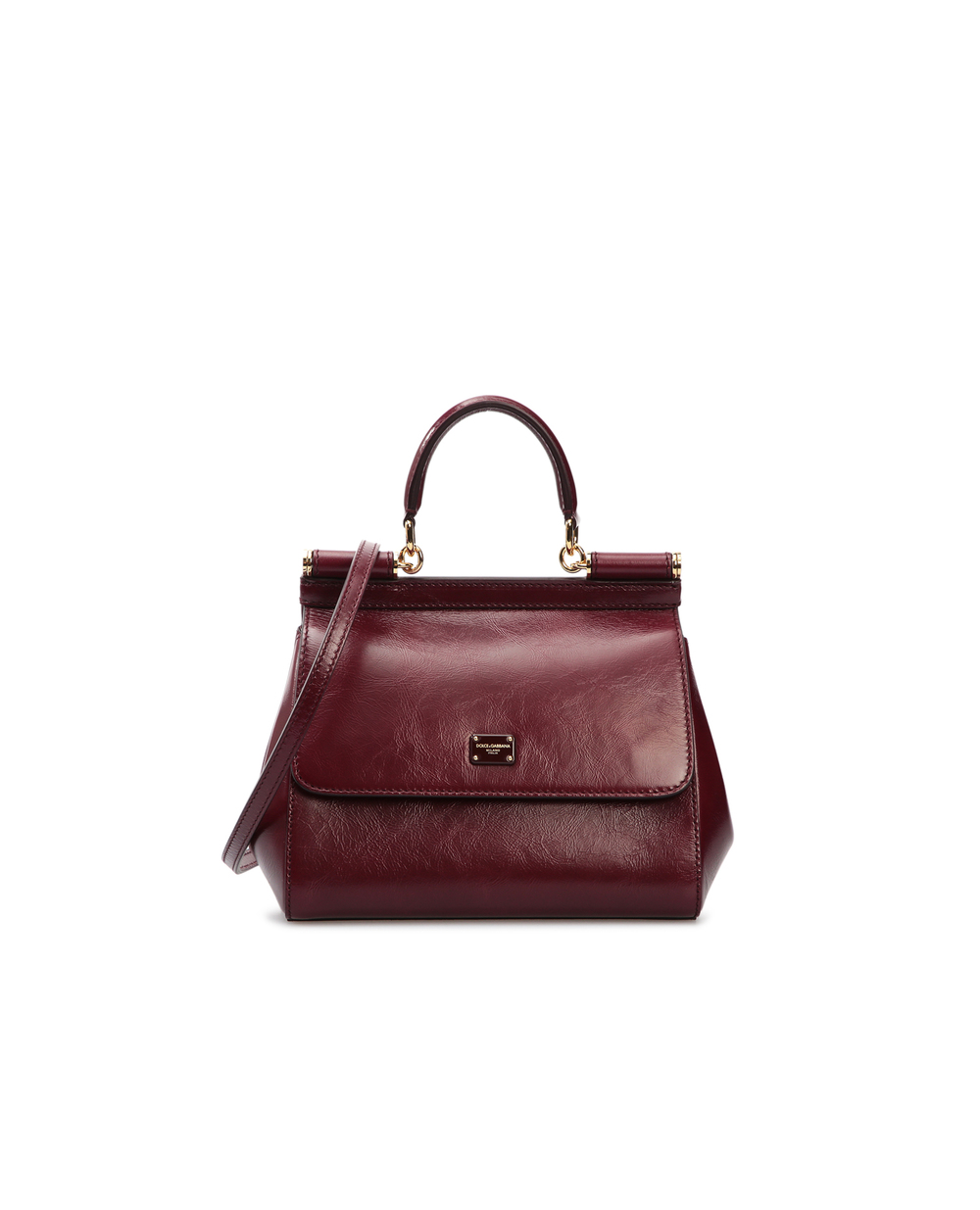 Шкіряна сумка Sicily Dolce&Gabbana BB6003-AW554, бордовий колір • Купити в інтернет-магазині Kameron