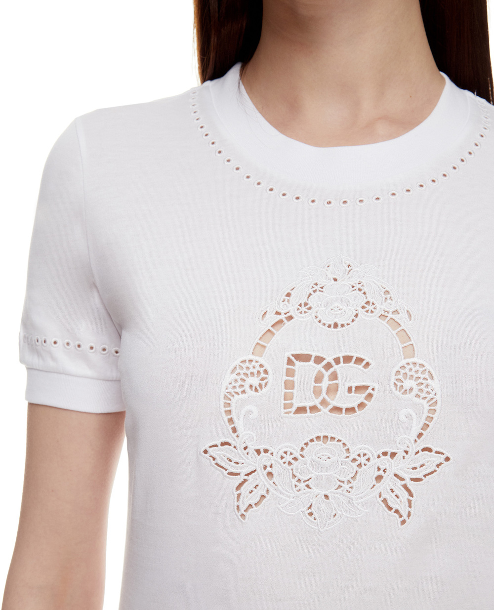 Футболка Dolce&Gabbana F8N08Z-G7BRJ, белый цвет • Купить в интернет-магазине Kameron