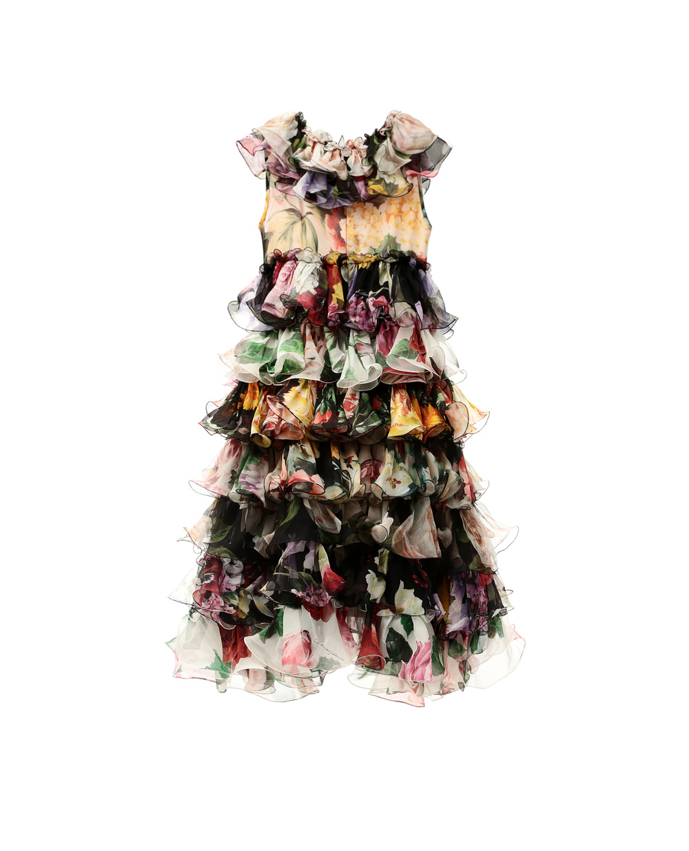 Детское шелковое платье Dolce&Gabbana Kids L51DM4-LA321-B, разноцветный цвет • Купить в интернет-магазине Kameron