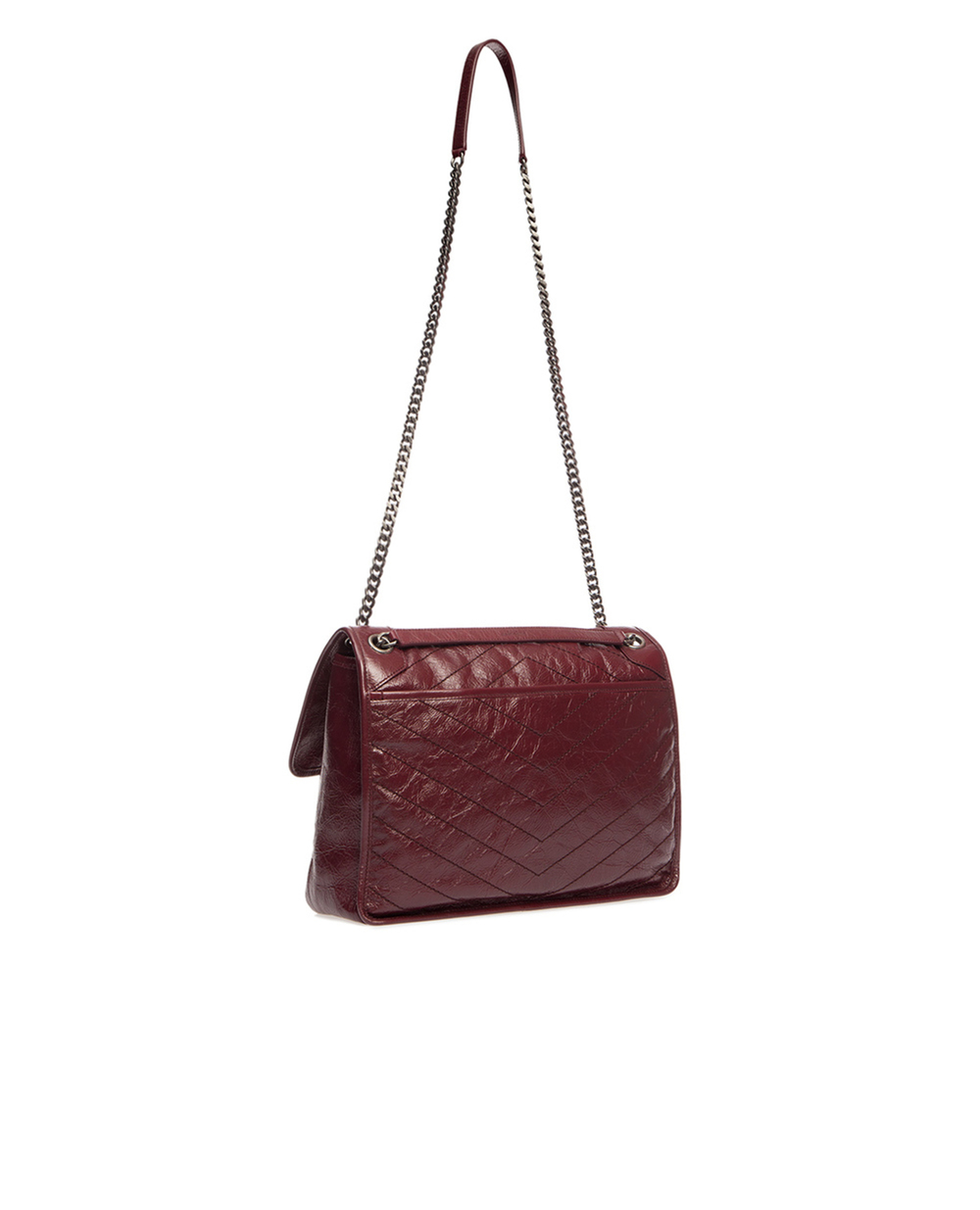 Шкіряна сумка Niki Saint Laurent 498883-0EN04-FW19, бордовий колір • Купити в інтернет-магазині Kameron