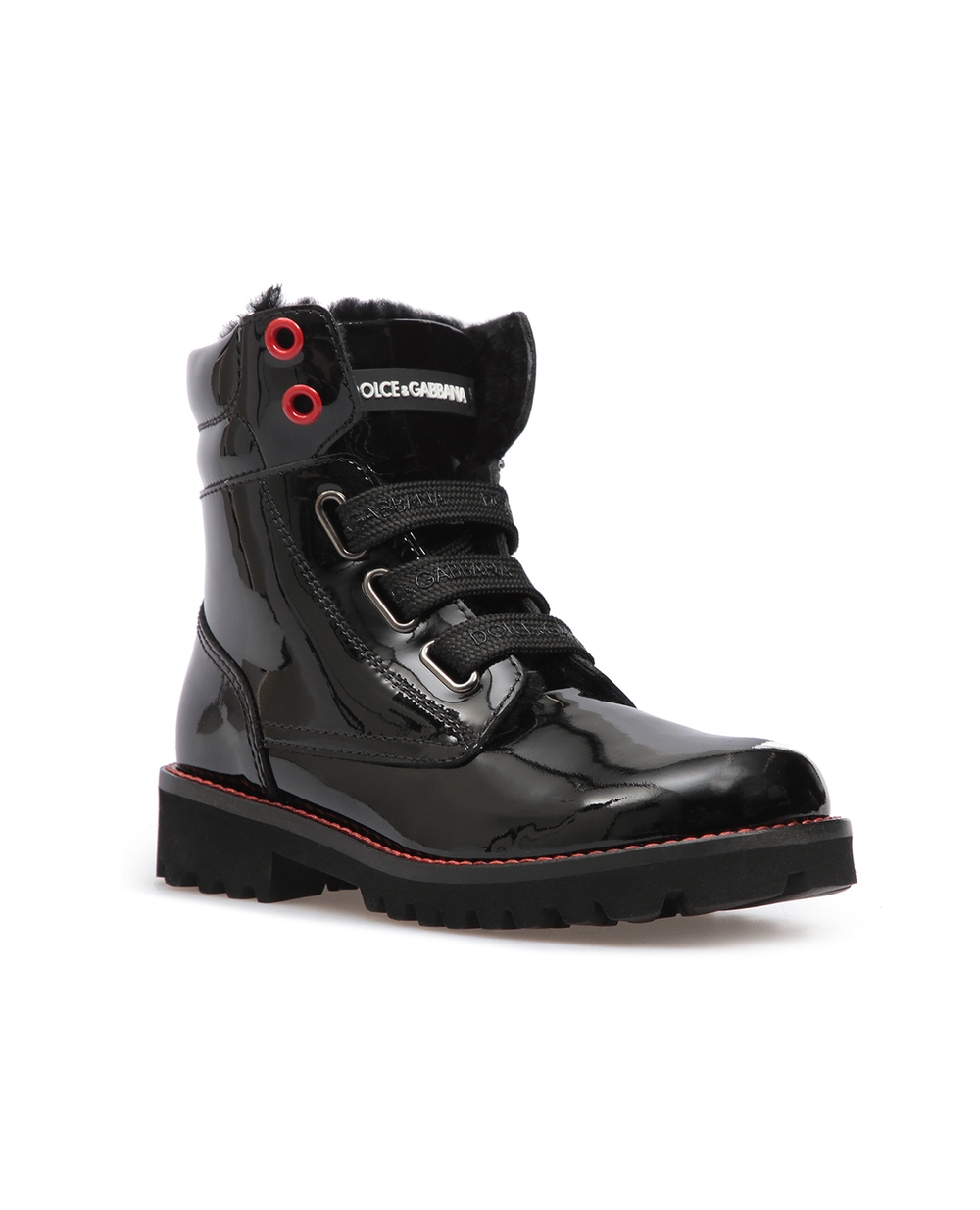 Детские кожаные ботинки Dolce&Gabbana Kids D10849-AB543-M, черный цвет • Купить в интернет-магазине Kameron