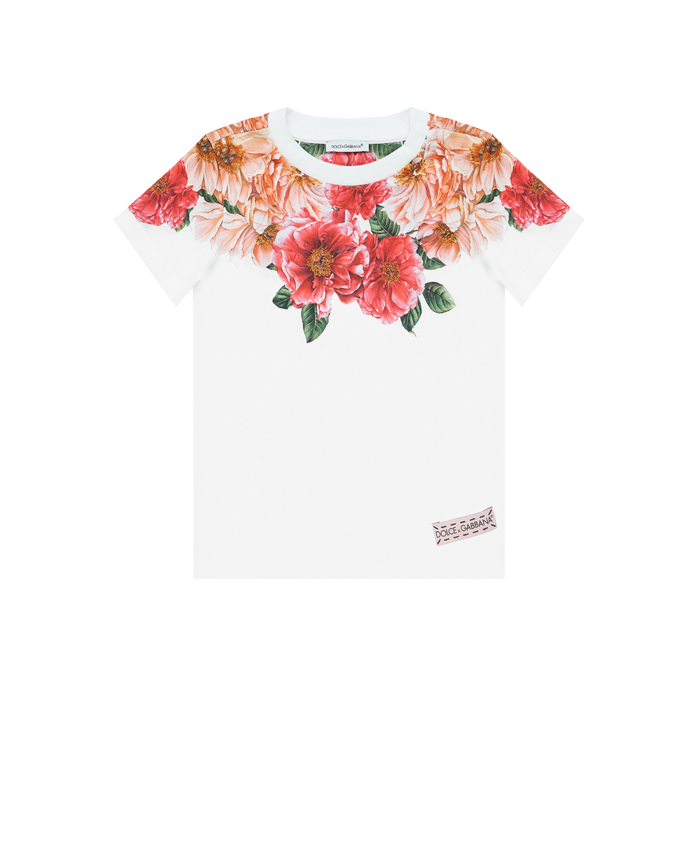 Детская футболка Dolce&Gabbana Kids L2JTAZ-G7WTM, белый цвет • Купить в интернет-магазине Kameron