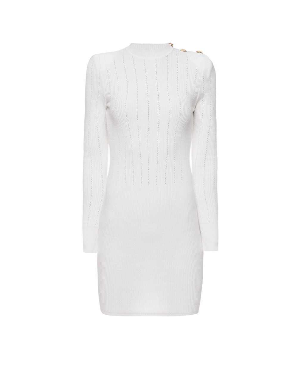 Вовняна сукня Balmain 143745-K014, білий колір • Купити в інтернет-магазині Kameron