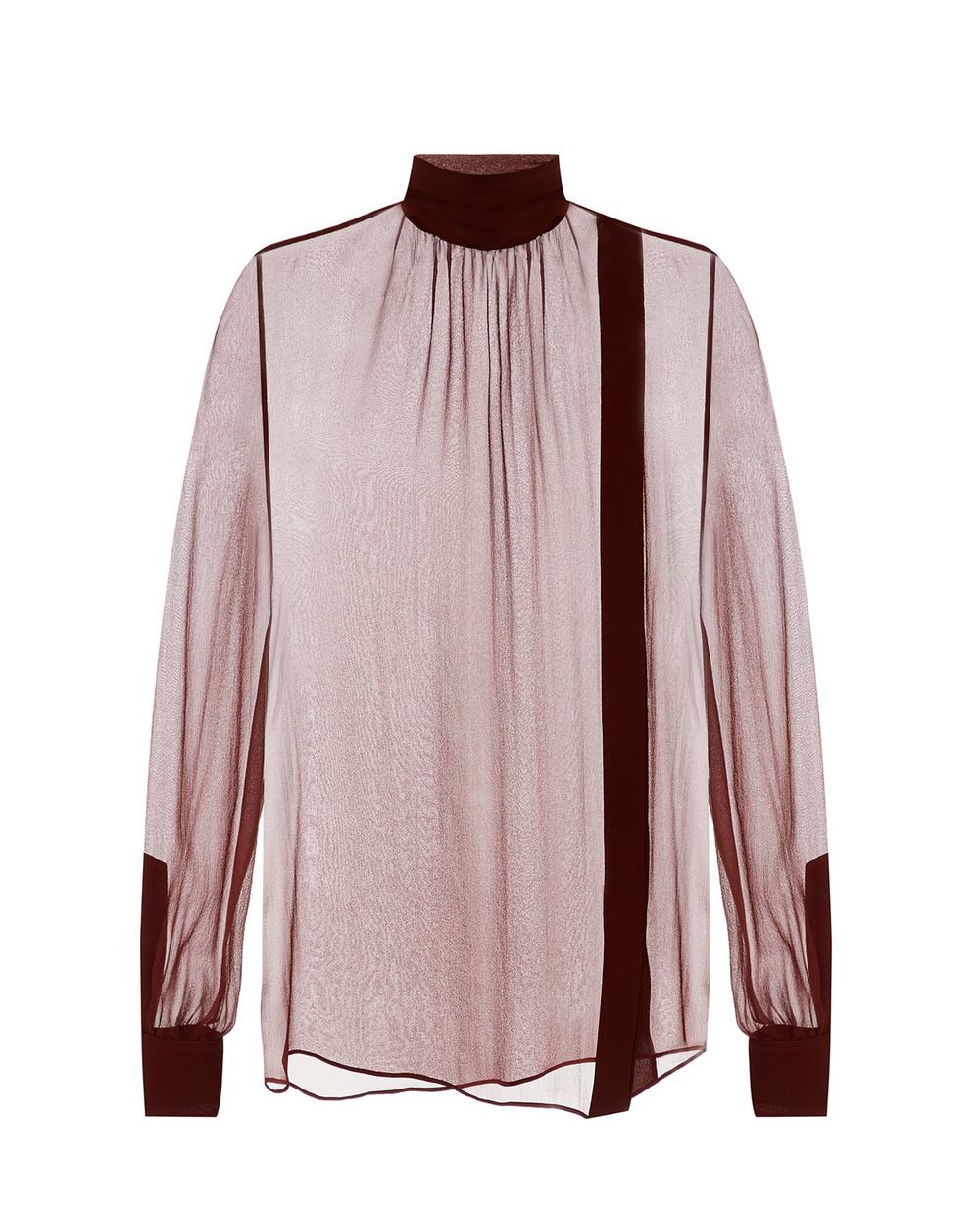 Шовкова блуза Saint Laurent 650054-Y115W, бордовий колір • Купити в інтернет-магазині Kameron