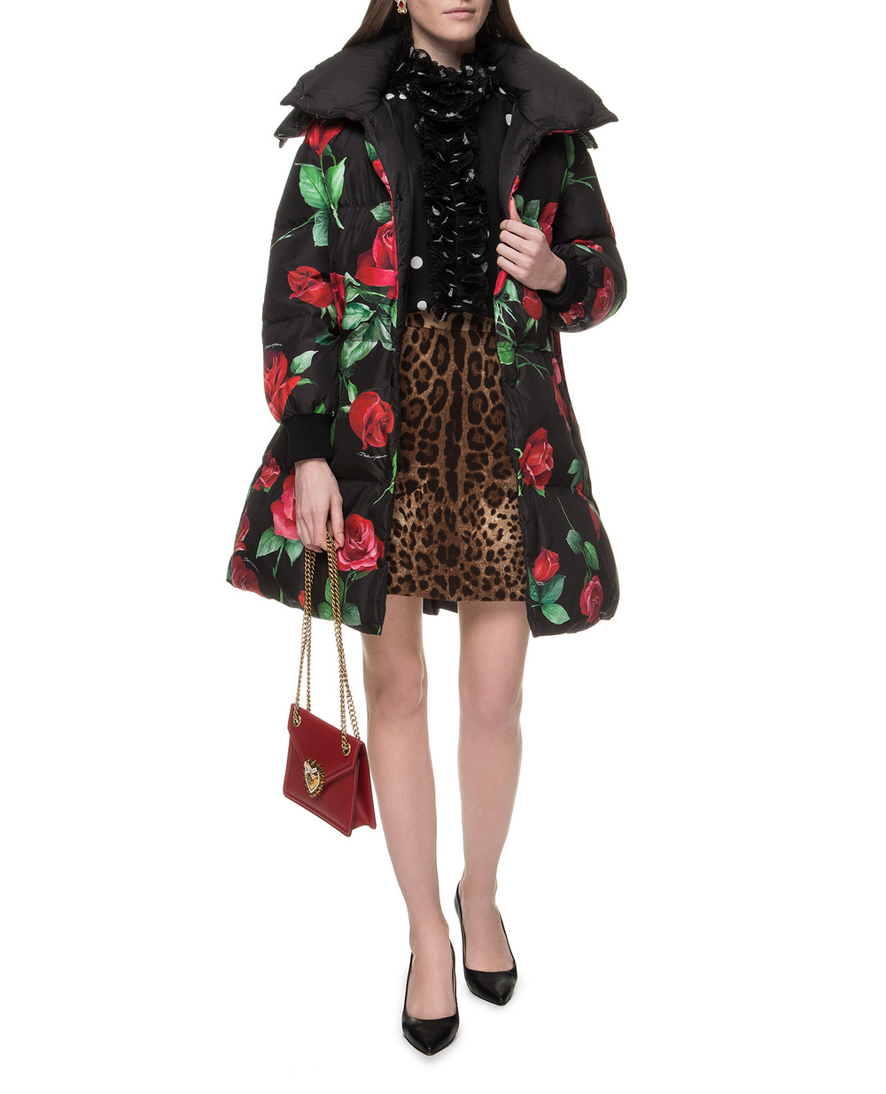 Шерстяная юбка Dolce&Gabbana F4BPBT-FS2A3, коричневый цвет • Купить в интернет-магазине Kameron