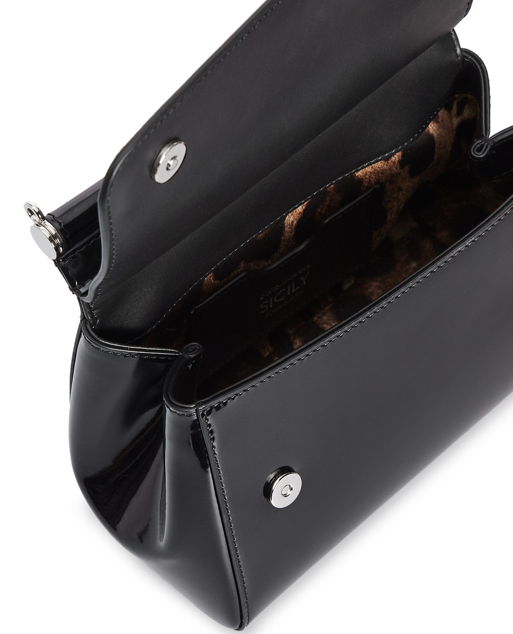 Кожаная сумка Sicily Dolce&Gabbana BB6003-AI413, черный цвет • Купить в интернет-магазине Kameron