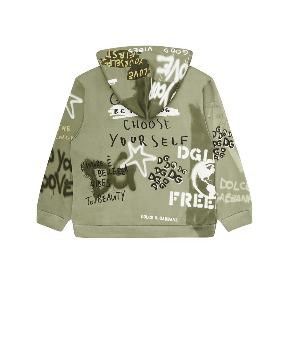 Худи Dolce&Gabbana Kids L4JWBV-G7BJ5-S, зеленый цвет • Купить в интернет-магазине Kameron
