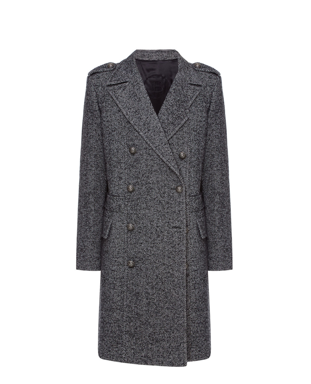 Вовняне пальто Balmain UH18090W066, сірий колір • Купити в інтернет-магазині Kameron