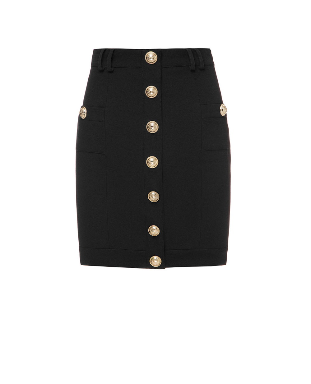 Шерстяная юбка Balmain TF14306167L, черный цвет • Купить в интернет-магазине Kameron