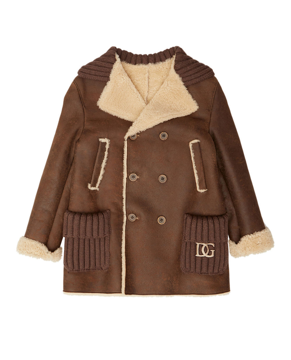Дитяча дублянка Dolce&Gabbana Kids L41C95-FUP4G-B, коричневий колір • Купити в інтернет-магазині Kameron