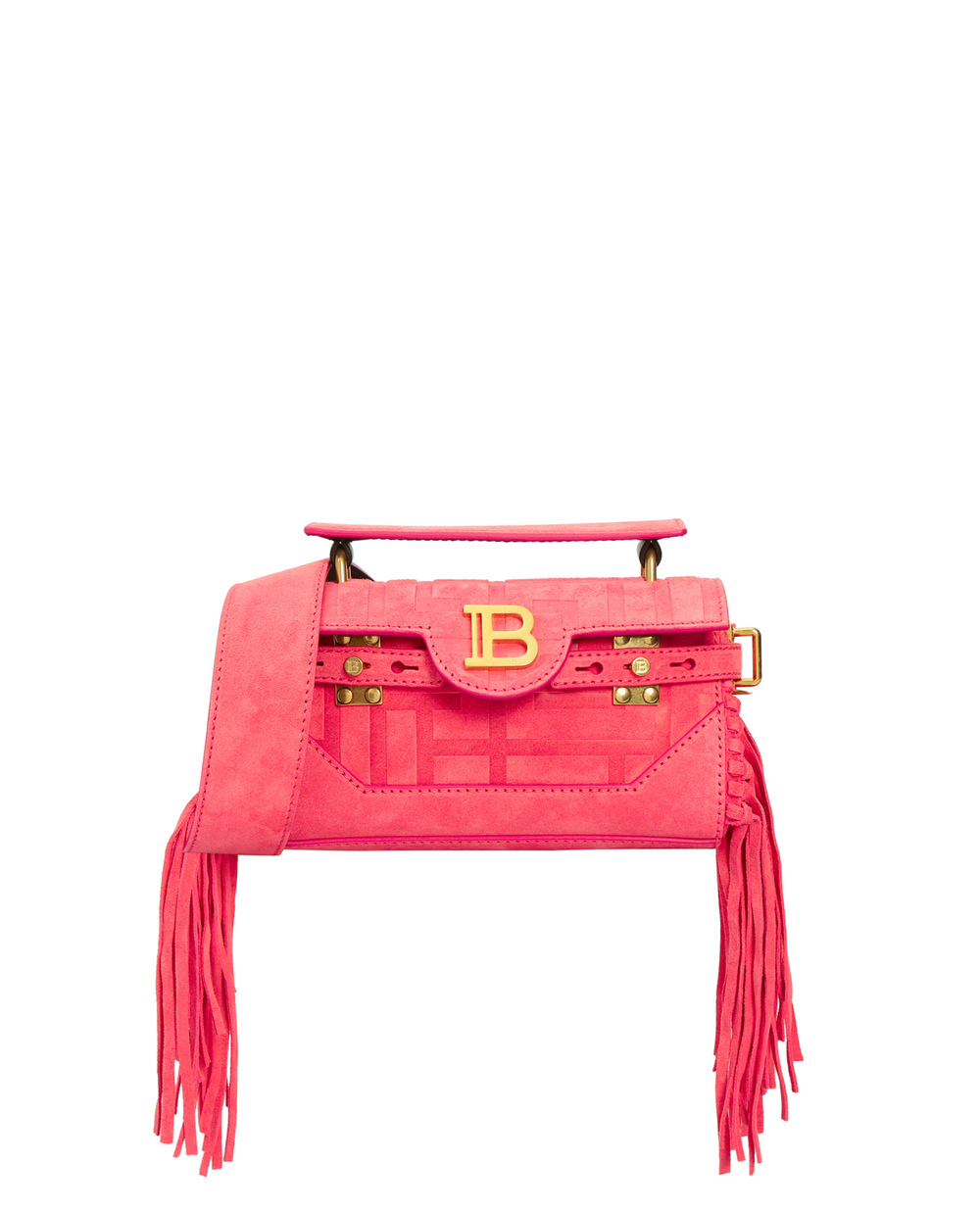 Замшева сумка B-Buzz 19 Balmain XN1AE717LDCR, рожевий колір • Купити в інтернет-магазині Kameron