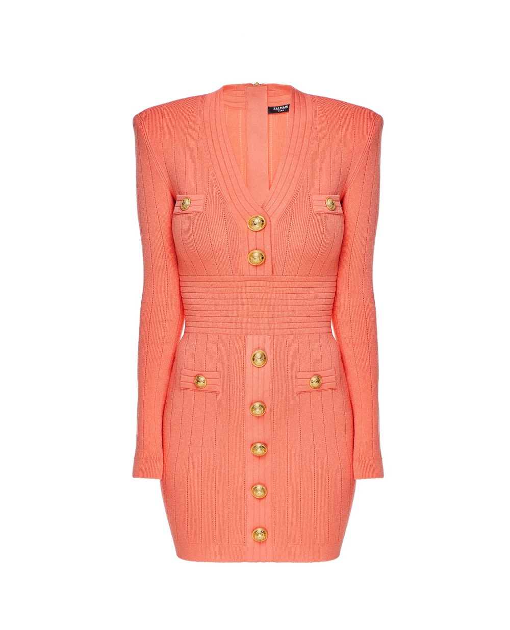 Платье Balmain BF1R8059KB07-S, коралловый цвет • Купить в интернет-магазине Kameron