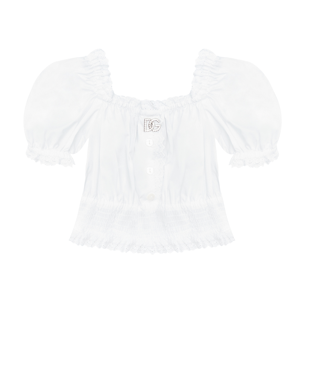 Топ Dolce&Gabbana Kids L55S53-FU5UB-S, білий колір • Купити в інтернет-магазині Kameron