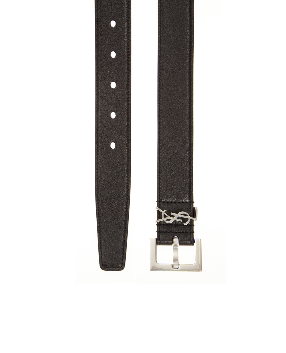 Шкіряний ремінь Saint Laurent 634437-BOO0E-, чорний колір • Купити в інтернет-магазині Kameron
