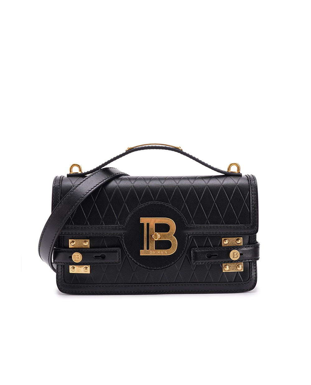 Шкіряна сумка B-Buzz Shoulder 24 Balmain CN0DA829LQML, чорний колір • Купити в інтернет-магазині Kameron