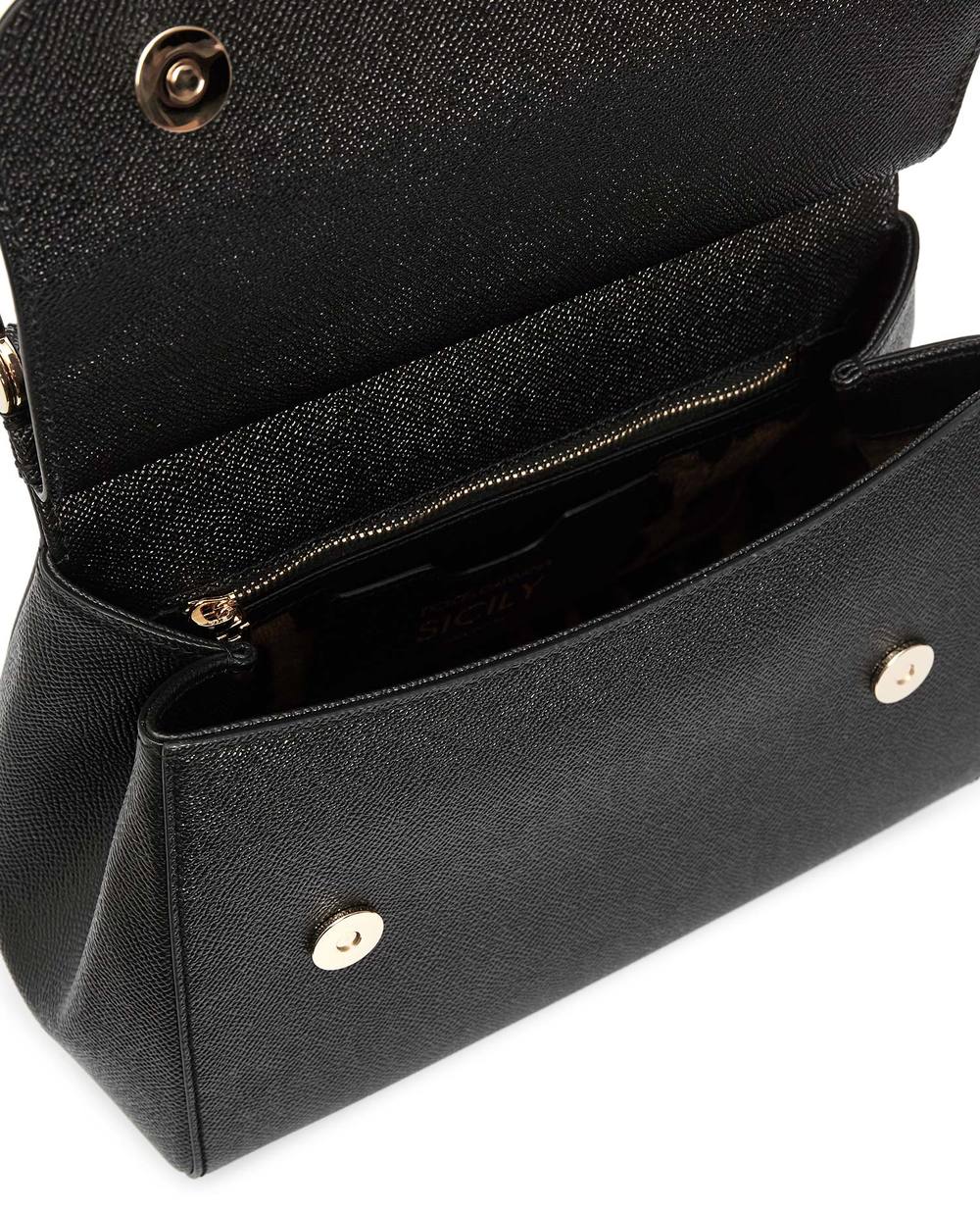 Шкіряна сумка Sicily Large Dolce&Gabbana BB6002-A1001, чорний колір • Купити в інтернет-магазині Kameron