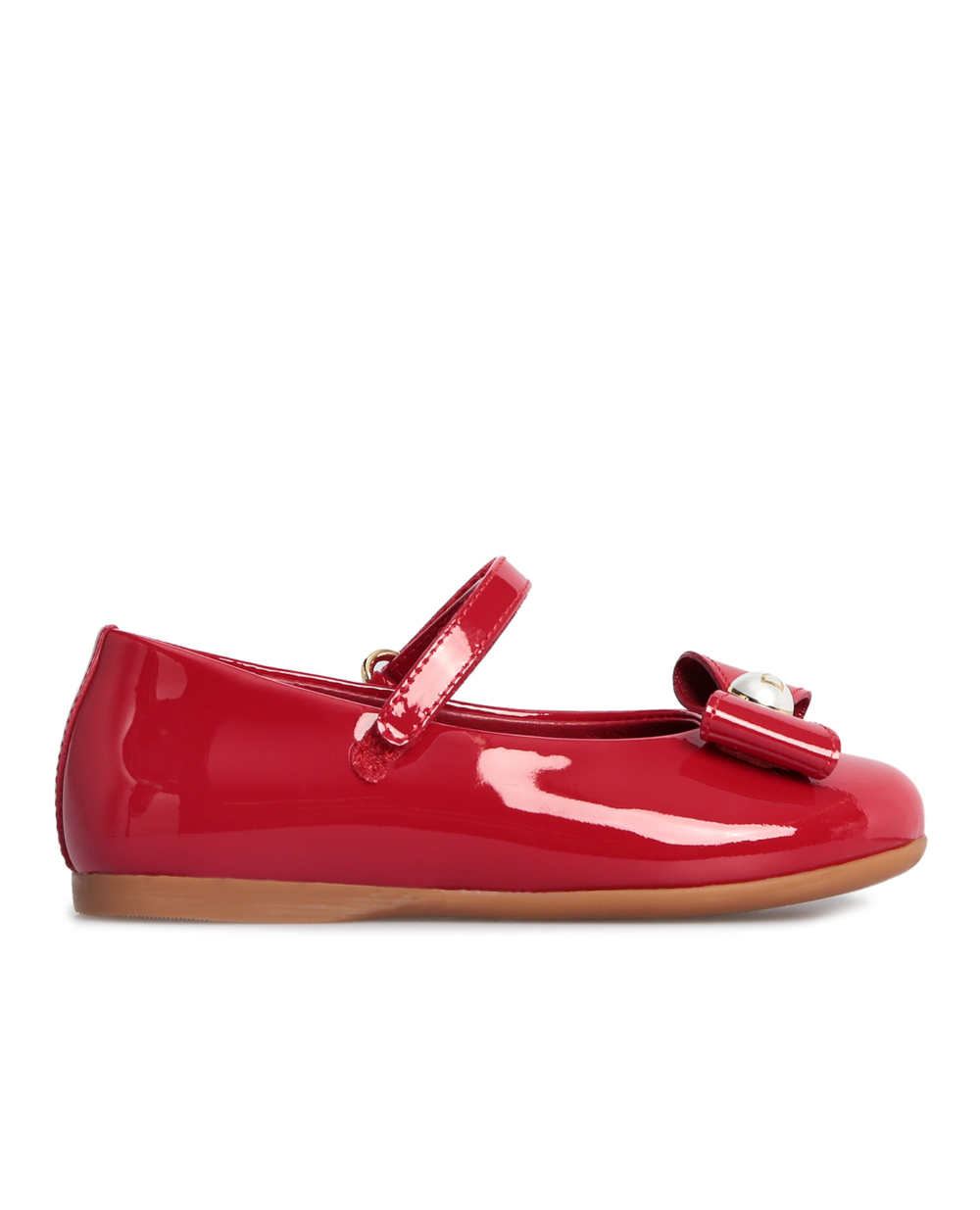 Дитячі шкіряні балетки Dolce&Gabbana Kids D20068-A1328, красный колір • Купити в інтернет-магазині Kameron