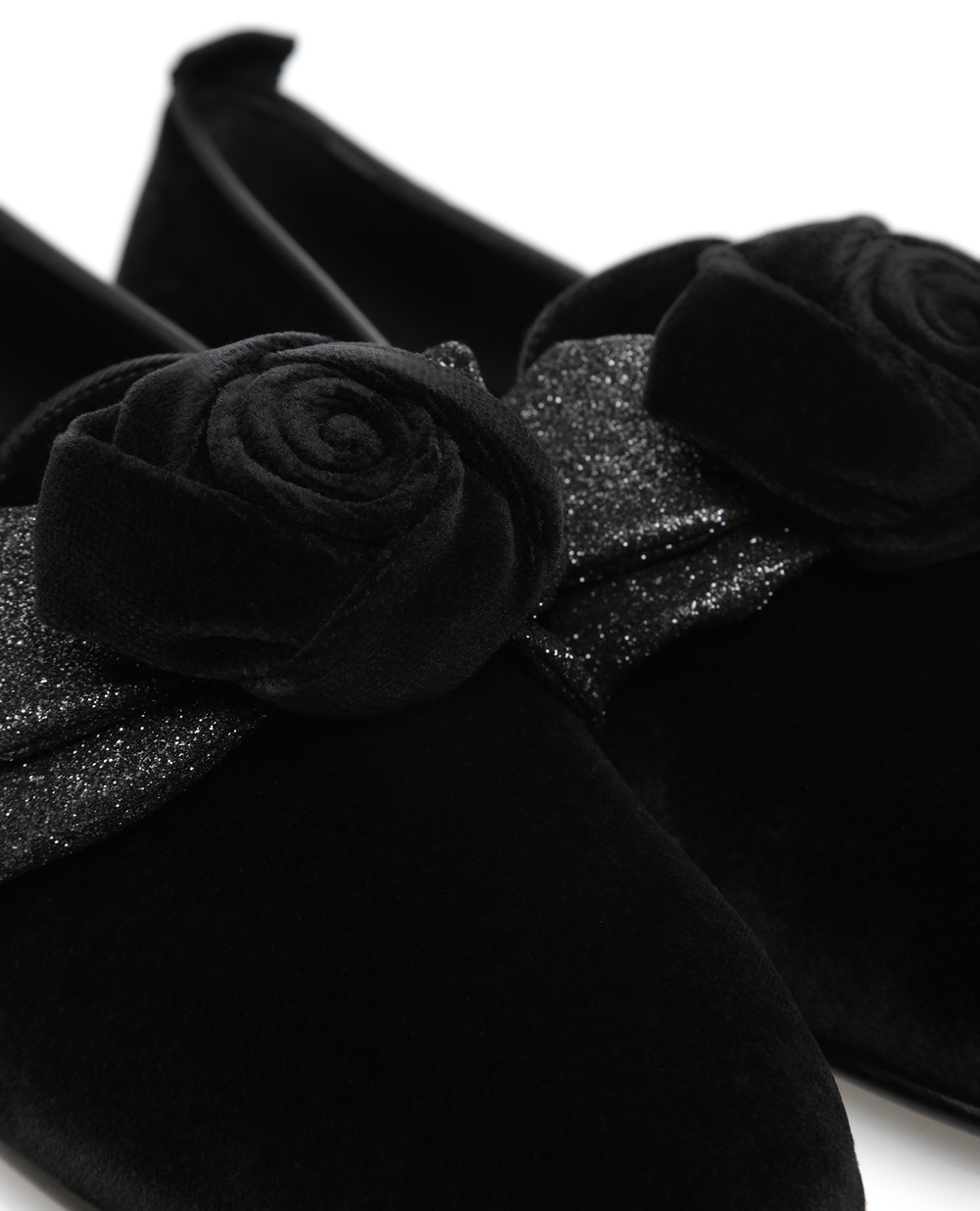 Оксамитові сліпери Young Queen Dolce&Gabbana CP0139-AJ540, чорний колір • Купити в інтернет-магазині Kameron