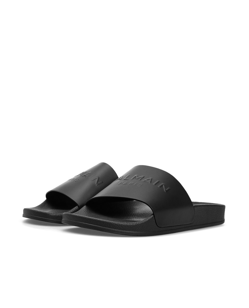 Кожаные слайдеры Balmain VM0UL264LMCF, черный цвет • Купить в интернет-магазине Kameron