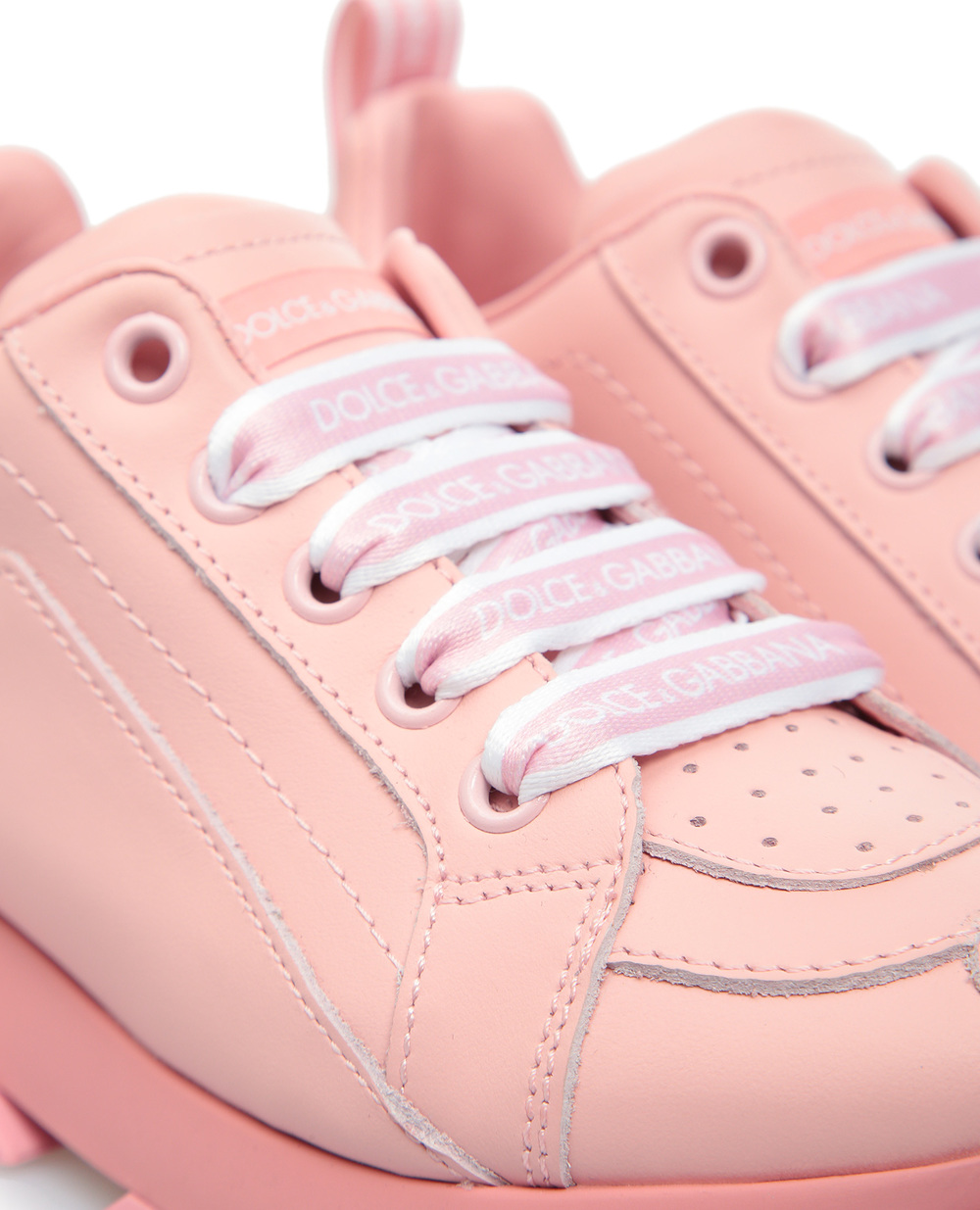 Шкіряні кросівки Dolce&Gabbana Kids DA0711-A3444-S, рожевий колір • Купити в інтернет-магазині Kameron