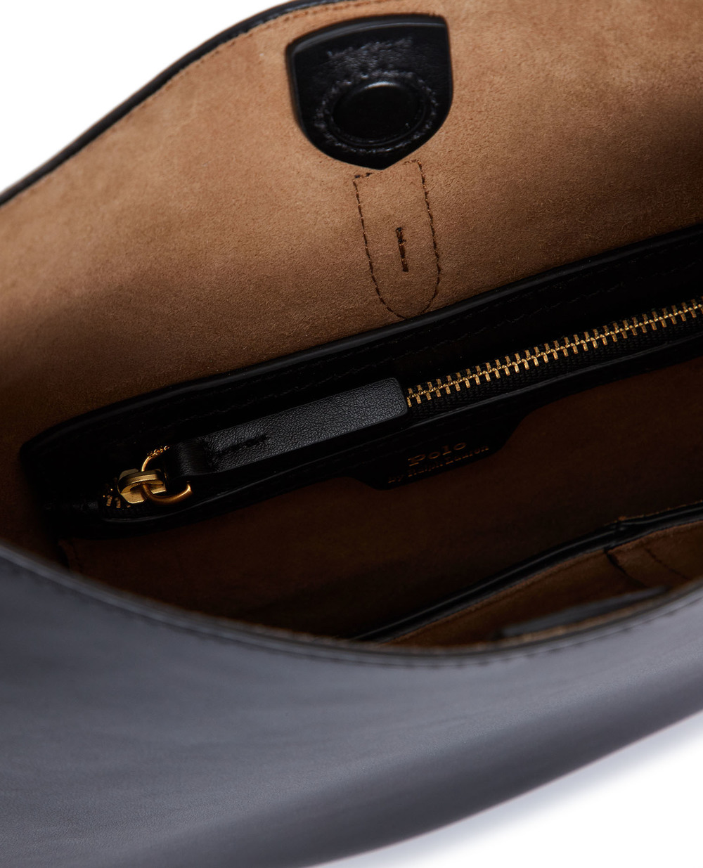 Кожаная сумка Polo ID Shoulder Bag Medium Polo Ralph Lauren 428891584001, черный цвет • Купить в интернет-магазине Kameron