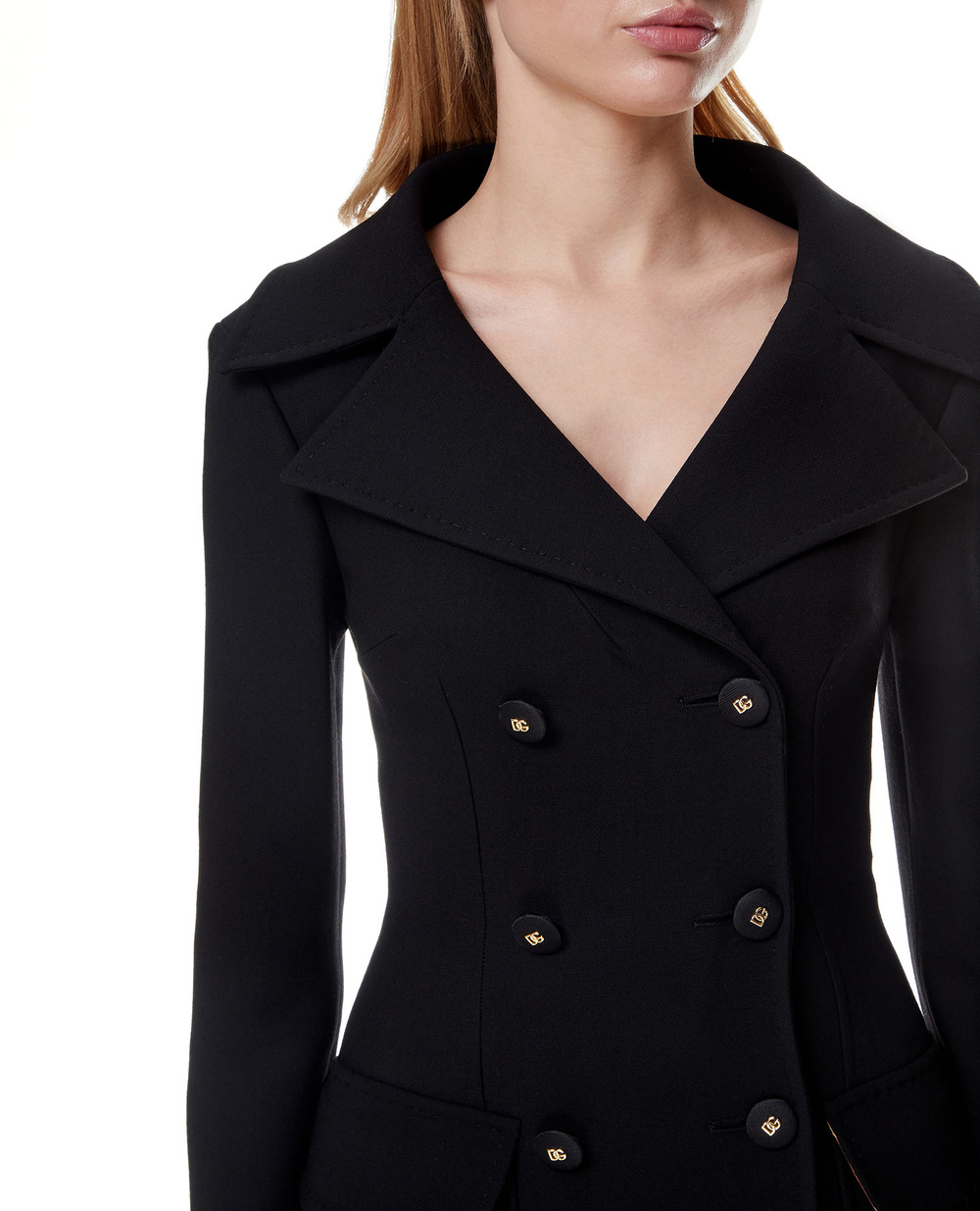 Вовняне пальто Dolce&Gabbana F0AR3T-FU2NX, чорний колір • Купити в інтернет-магазині Kameron