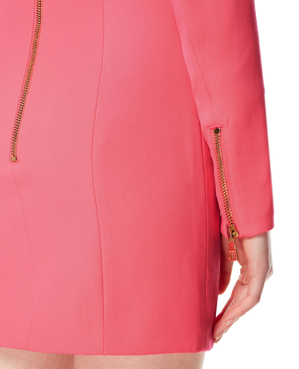 Шерстяное платье Balmain YF1R9525WB05, розовый цвет • Купить в интернет-магазине Kameron