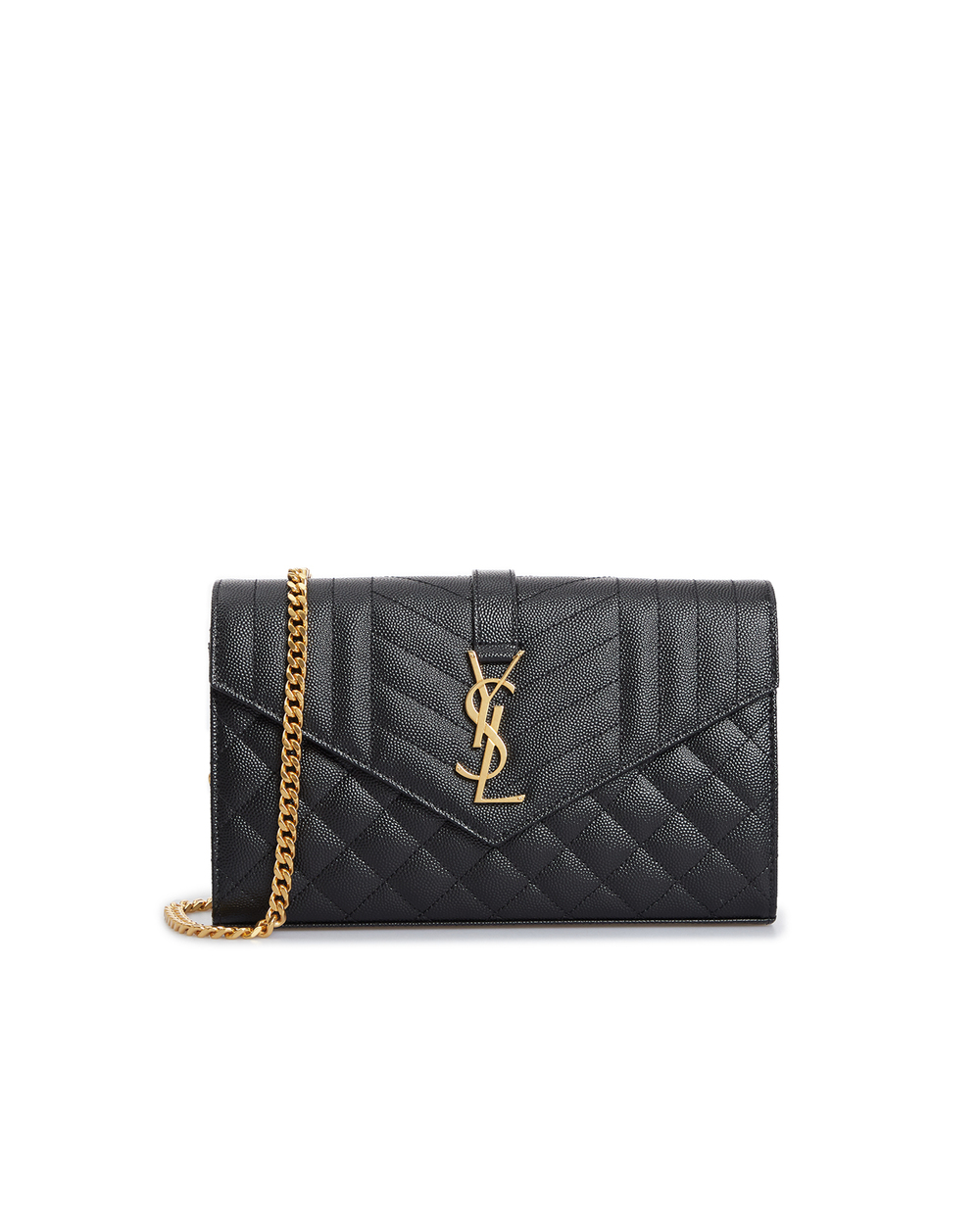 Шкіряна сумка Envelope Chain Wallet Saint Laurent 620280-BOW91, чорний колір • Купити в інтернет-магазині Kameron