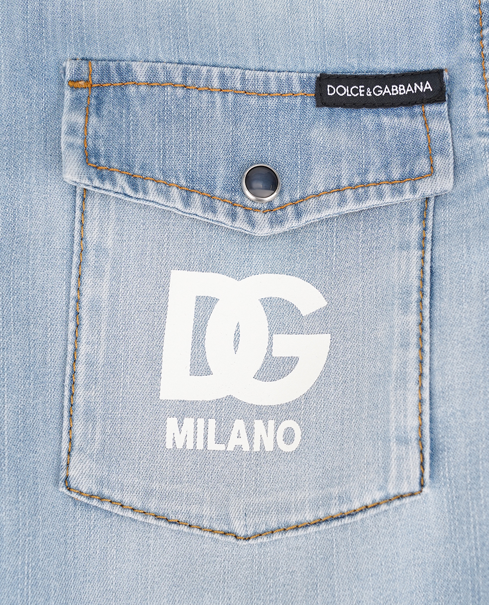 Дитяча сорочка Dolce&Gabbana Kids L43S17-LDC29-S, блакитний колір • Купити в інтернет-магазині Kameron