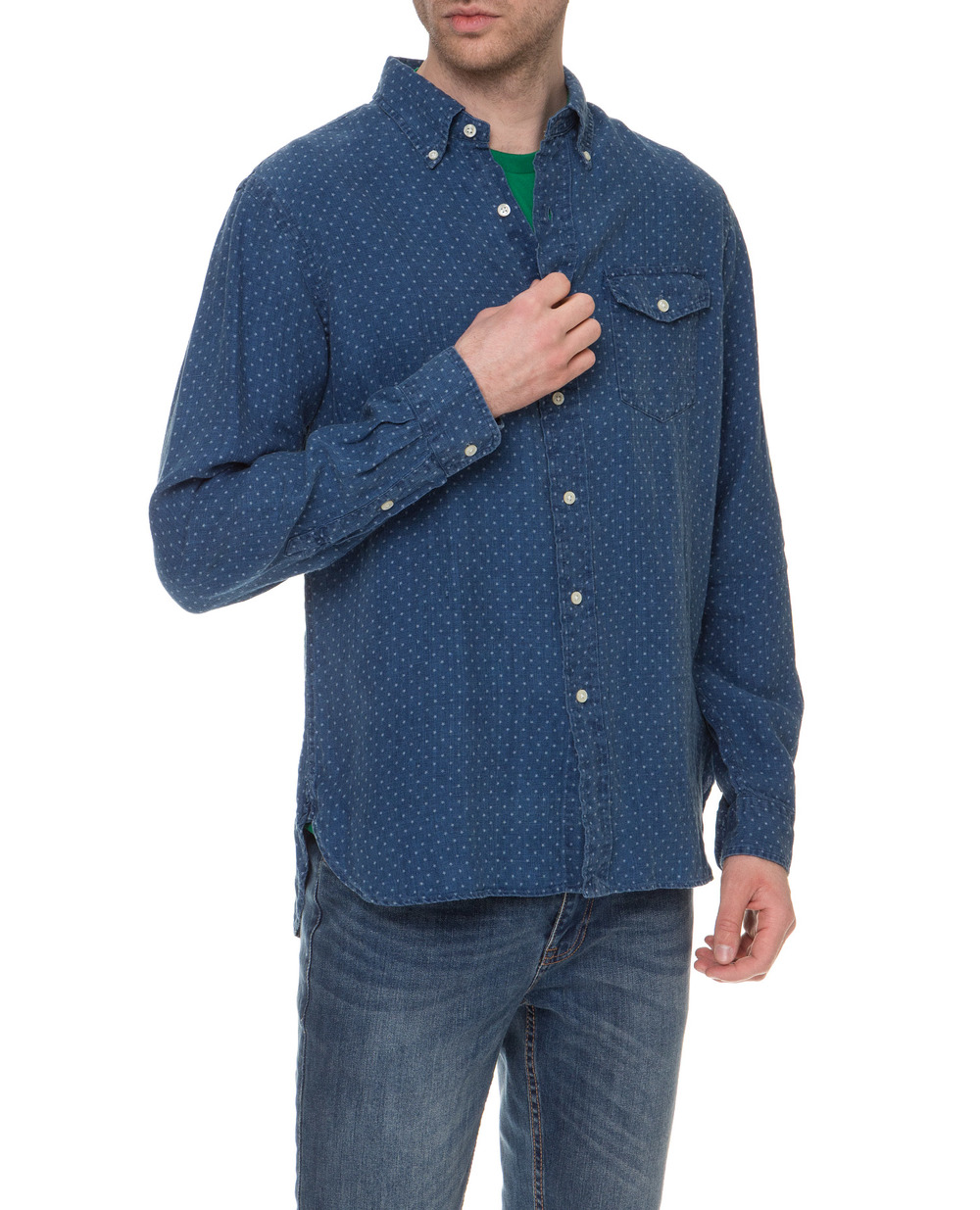 Лляна сорочка Polo Ralph Lauren 710742745001, синій колір • Купити в інтернет-магазині Kameron