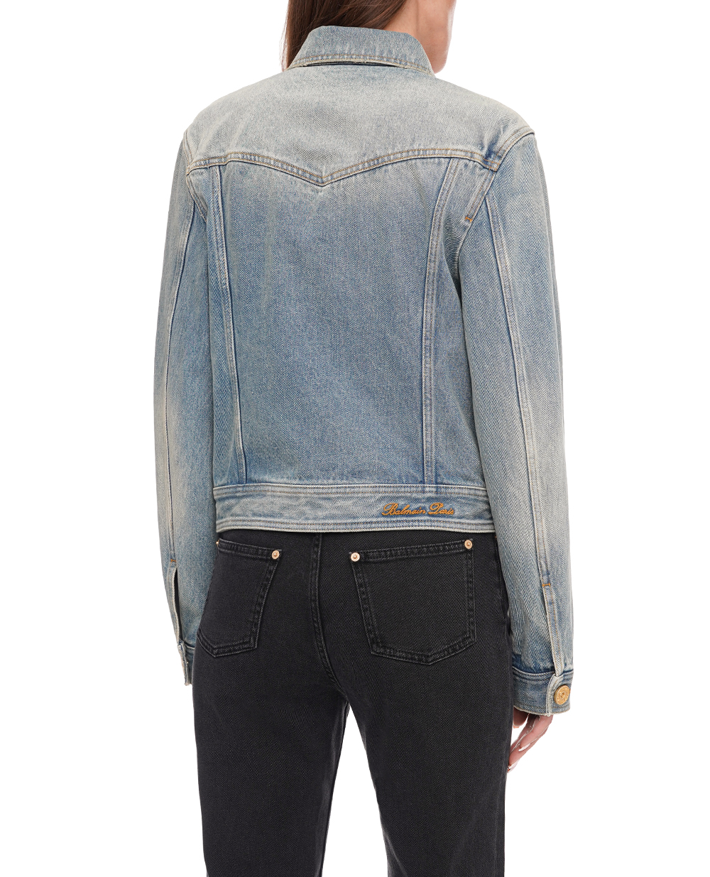 Джинсовая куртка Balmain CF1TC130DE04, голубой цвет • Купить в интернет-магазине Kameron