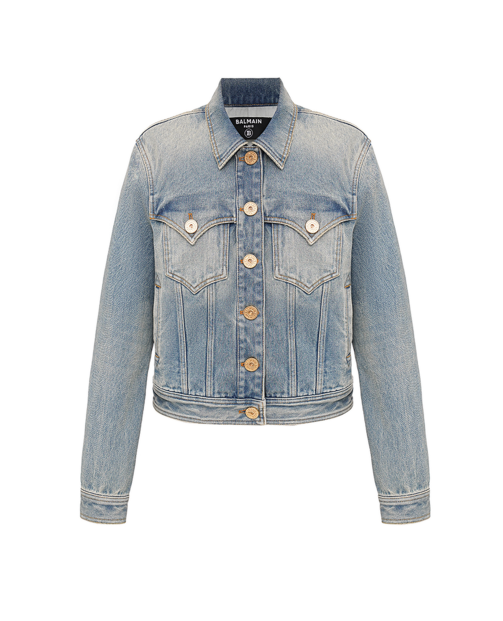 Джинсовая куртка Balmain CF1TC130DE04, голубой цвет • Купить в интернет-магазине Kameron