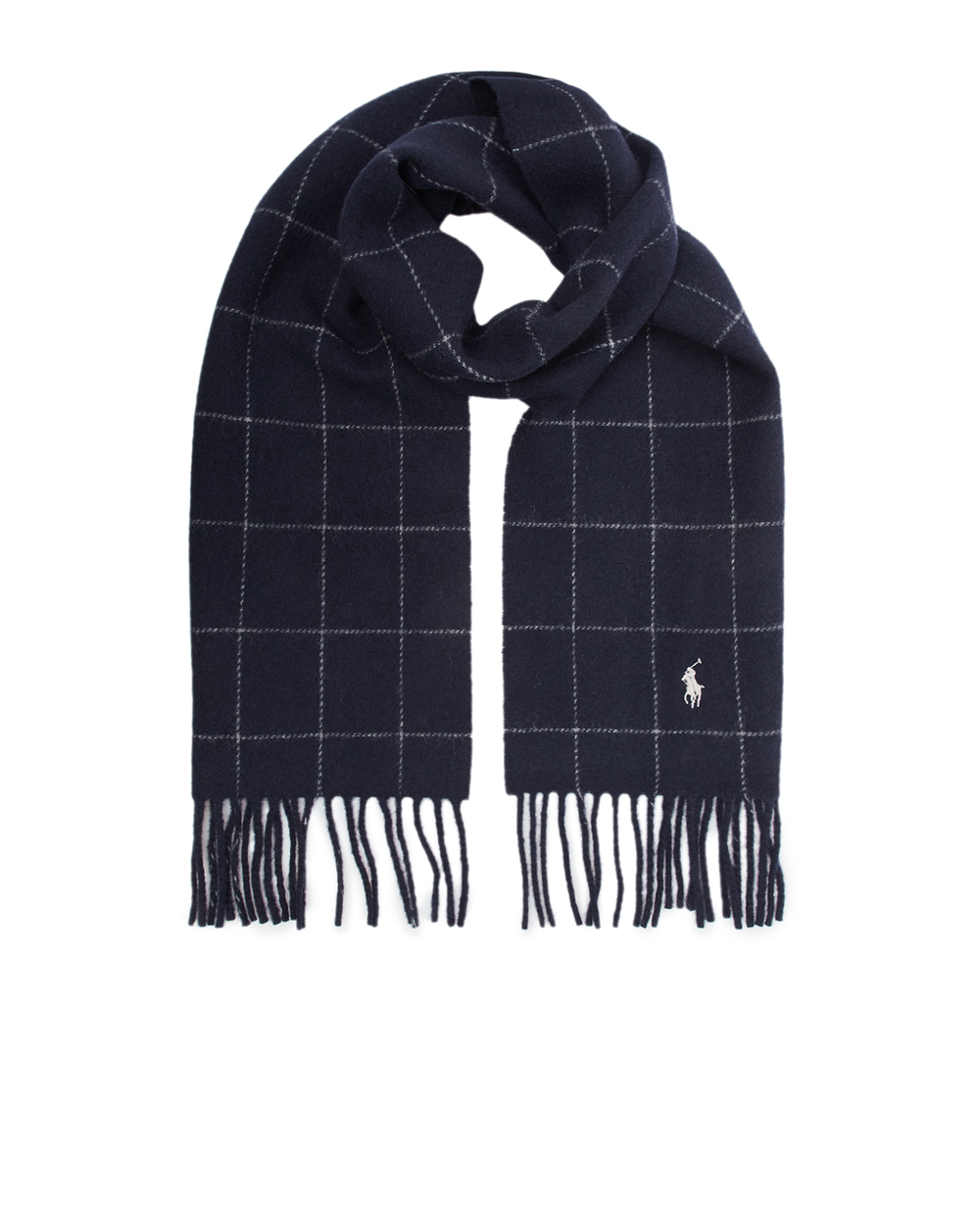Шерстяной шарф Polo Ralph Lauren 449891271001, темно-синий цвет • Купить в интернет-магазине Kameron