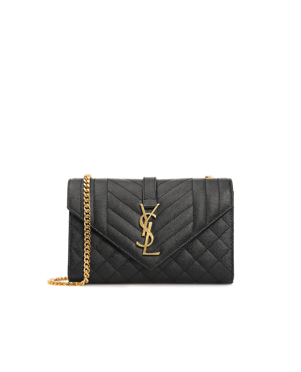 Кожаная сумка Envelope Small Saint Laurent 600195-BOW91, черный цвет • Купить в интернет-магазине Kameron