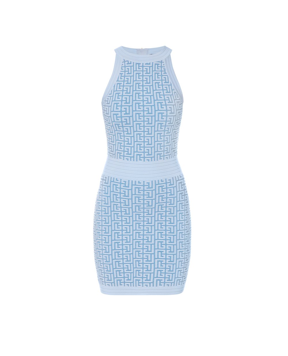 Шерстяное платье Balmain YF1R3087KB02-S, голубой цвет • Купить в интернет-магазине Kameron