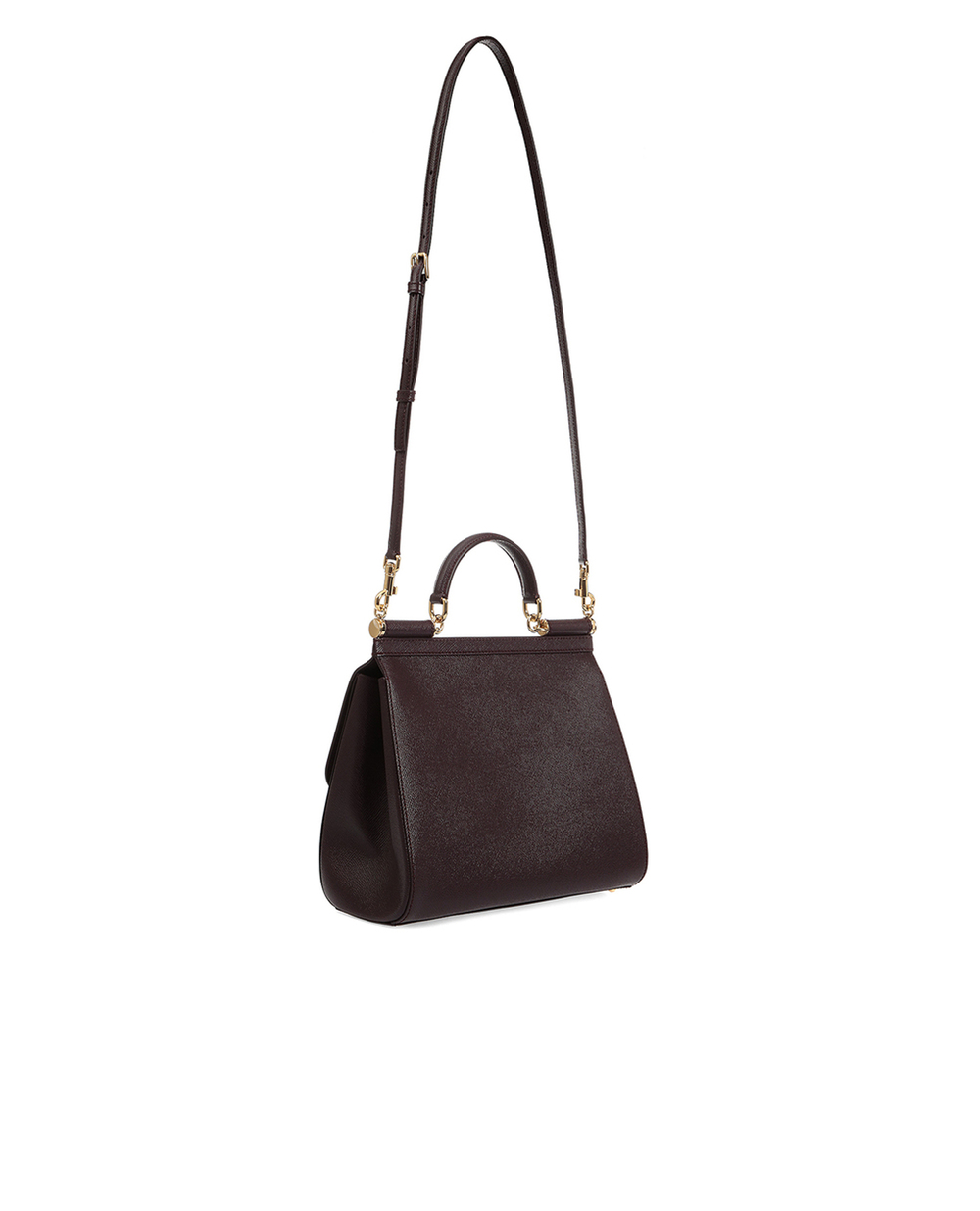 Шкіряна сумка Sicily Dolce&Gabbana BB6235-A1001SS18, бордовий колір • Купити в інтернет-магазині Kameron