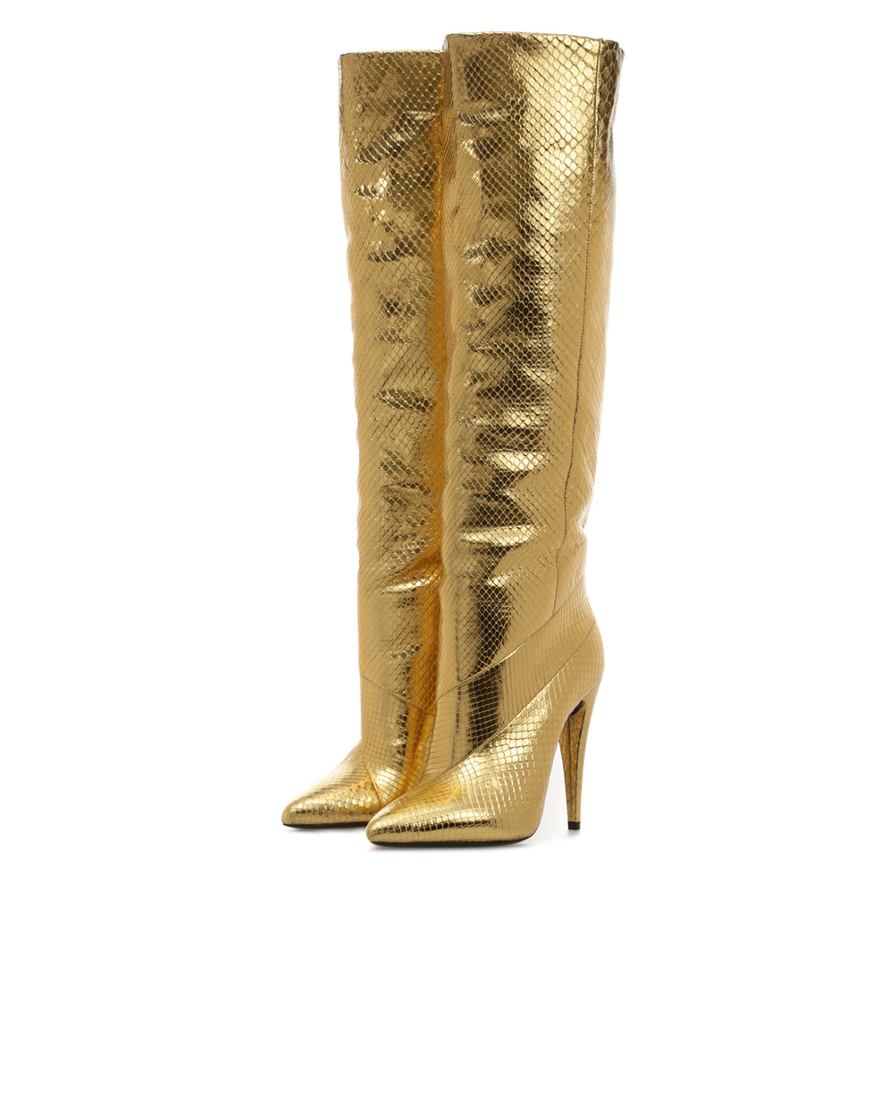 Кожаные сапоги Abbey Saint Laurent 569641-EXZ00, золотой цвет • Купить в интернет-магазине Kameron