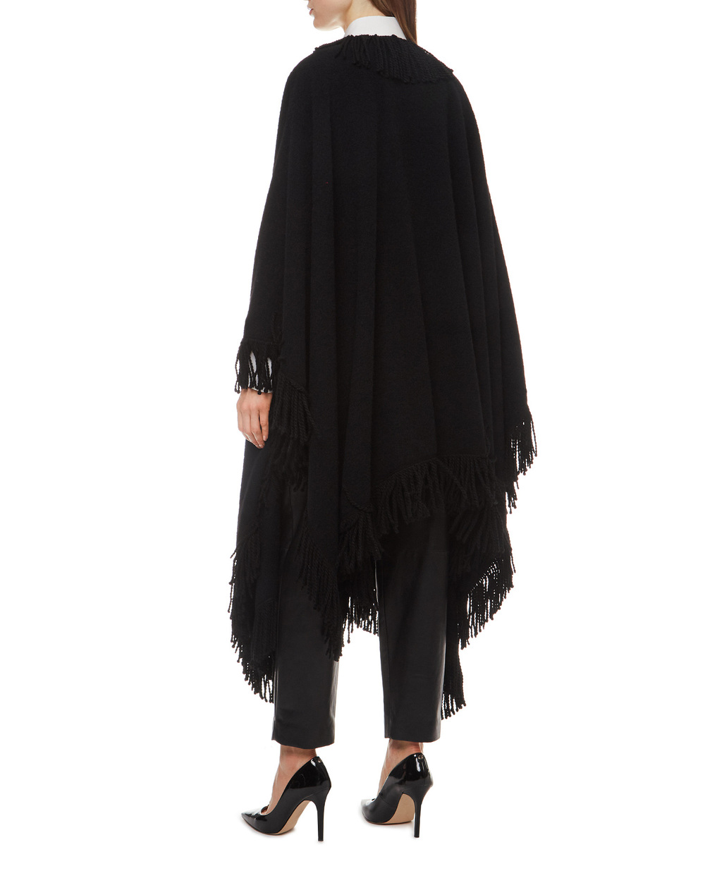 Вовняне пончо Dolce&Gabbana F0AE7T-HUMI6, чорний колір • Купити в інтернет-магазині Kameron