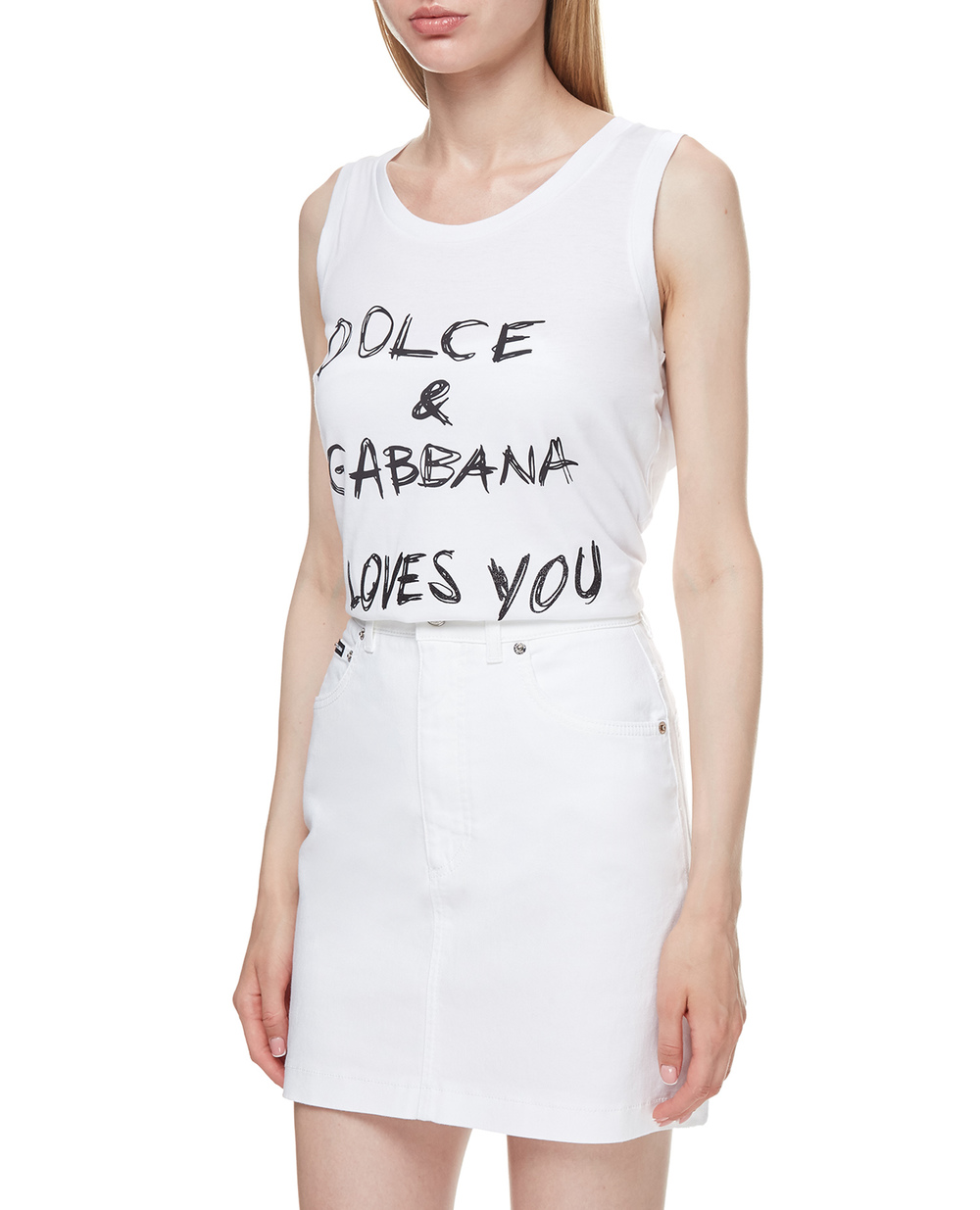 Топ Dolce&Gabbana F8K88T-G7XAV, белый цвет • Купить в интернет-магазине Kameron