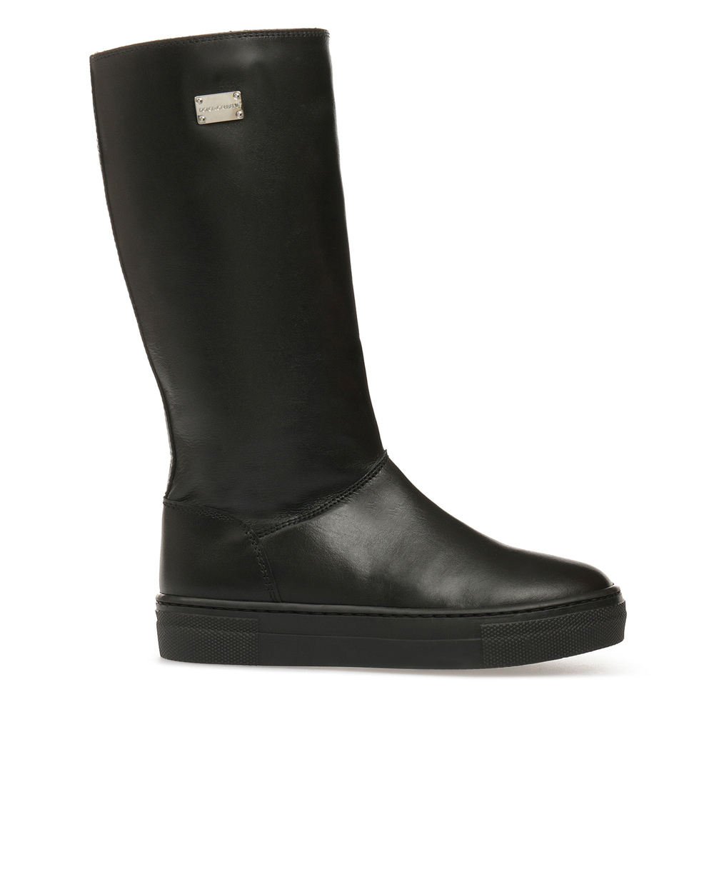 Шкіряні чоботи Dolce&Gabbana Kids D10632-A6379-S, чорний колір • Купити в інтернет-магазині Kameron